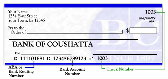 check routing number image